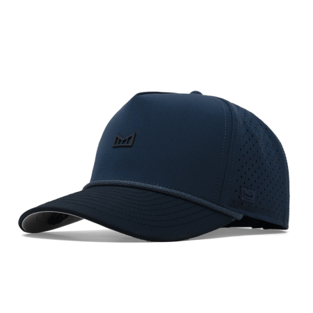 The front, angled view of the melin Odysea Rope Bulls Icon Hydro  Split Fit in Navy / Dark Navy