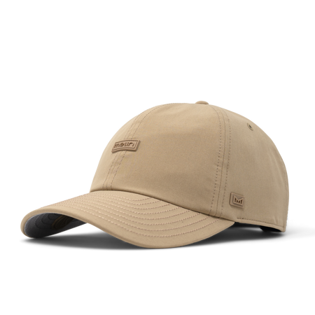 The front, angled view of the melin Legend Hydro in Dark Khaki